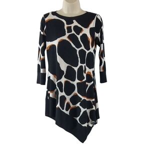 Eva Varro bold print asymmetrical hem dress